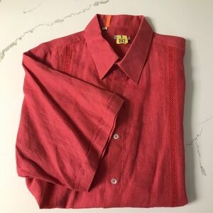 Jon Sonen Linen Short Sleeve Men’s XXL Boho Shirt